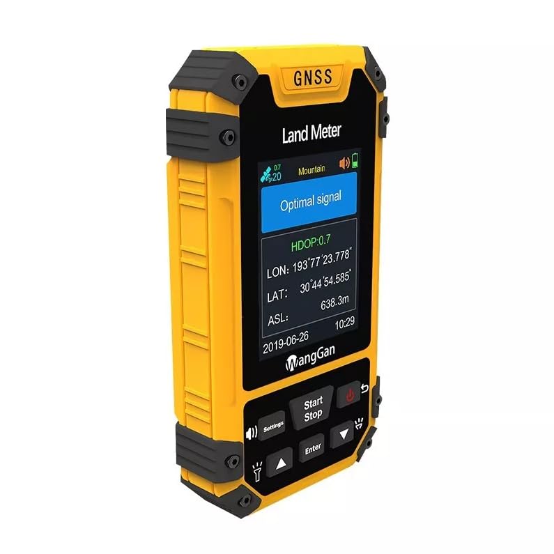 Heltec Handheld GNSS Land Meter S4 Yellow High Accuracy GPS Receiver for Surveying, Hiking & Land Measurement 6-Star Positioning IP65 Waterproof 18H Battery Slope/Mountain Mode Real-Time Graphics