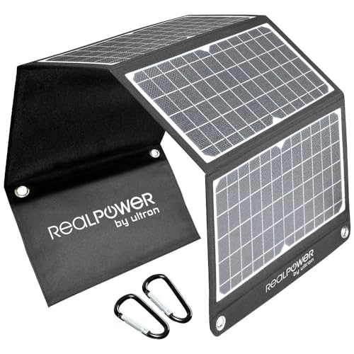 Chargeur solaire 30W RealPower pliable avec USB QC 3.0
