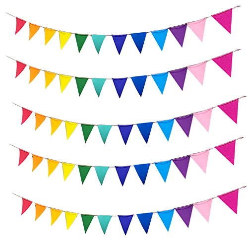 Wimpelkette Outdoor Wetterfest, 5 Stück Wimpelkette, Wimpelkette Stoff, Fühlte Wimpelkette Geburtstag Für Geburtstagsfeier Hochzeitsdekoration Lnnen Und Außendekoration Cover