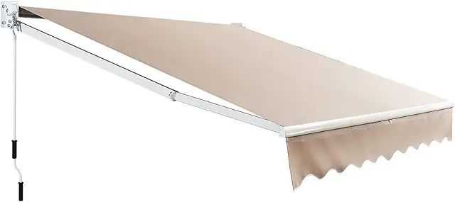 Tenda da Sole a Bracci Estensibile COSTWAY - Avvolgibile, Regolabile, Impermeabile (245x200 cm)