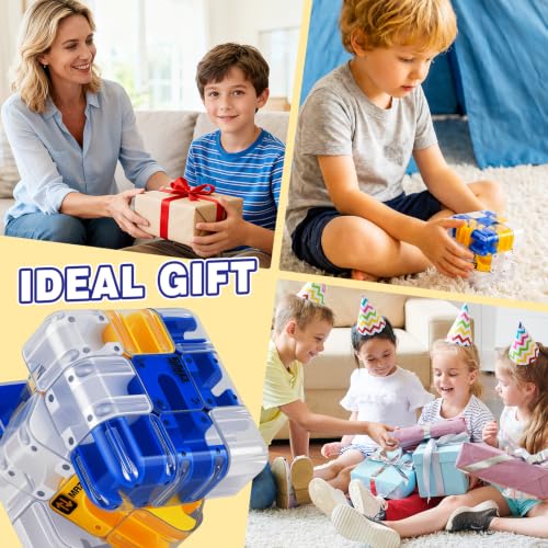3D Maze Cube Ball Labyrinth Puzzle Brain Teaser for Adults & Kids, Educational Learning Toys Logical Thinking, Family Board Games Tabletop, Durable Puzzle Cube (White&Blue&Yellow, 2.7x2.7x2.7) - Image 5