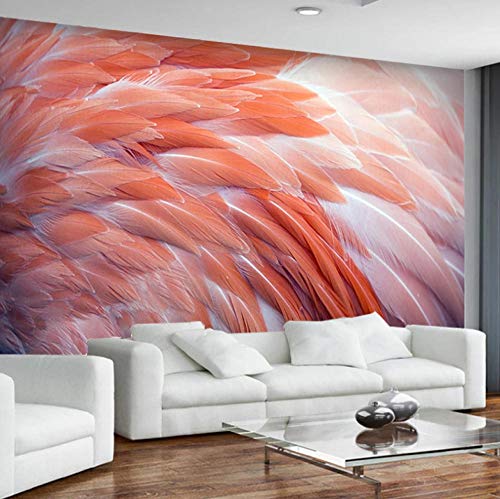 Papier Peint Chambre Enfant Plumes Rouges : Décoration Murale Salon et Maison