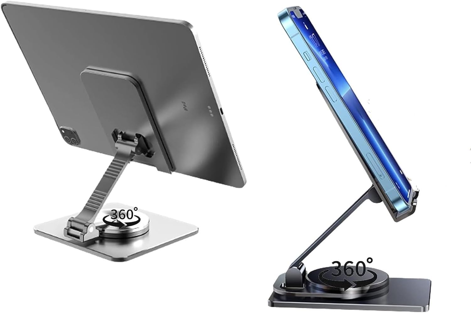 Dyazo Aluminium 360° Rotation Tablet Stand | Holder | Foldable | Adjustable Compatible for iPad, Samsung, Lenovo, mi Tablets & Other 4-11 inch (Silver) (B0CTHW3VVK) Amazon Price History, Amazon Price Tracker