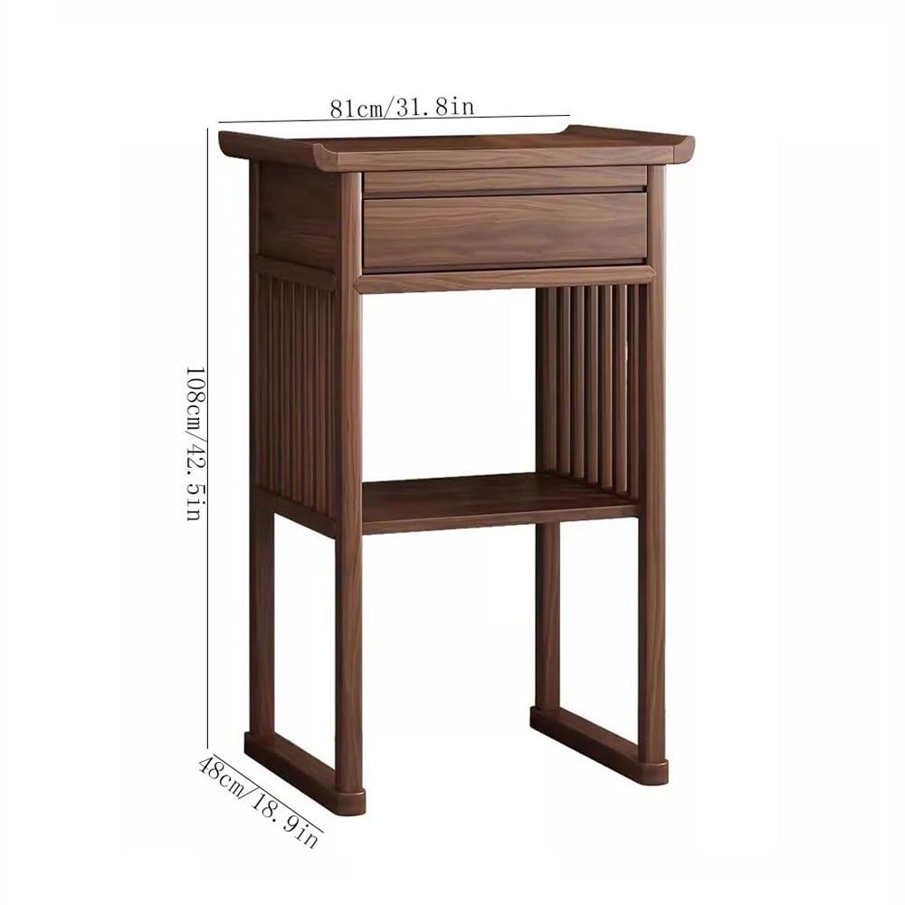 Mobiletto Tavolo for Santuario del Buddha for uso domestico | Tavolo for offerta incenso in noce nera con cassetto