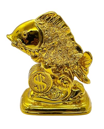 Image of Exclusive Small Size Fengshui Polyresin Arowana Fish Showpiece for Career, Luck & Education (AF-3515)