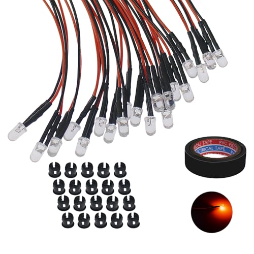 LED orange 12V 5mm pré-câblée avec composants robustes et supports d'intégration