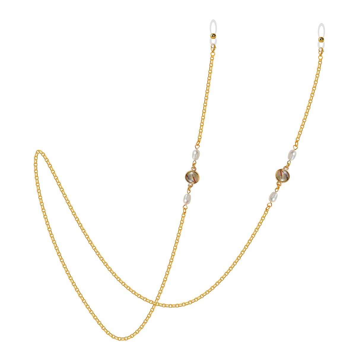 Brillenketten, Sonnenbrillen-Gurthalter, Muscheln und Perlen, Brillen-Haltekette for Damen,Brillenketten
