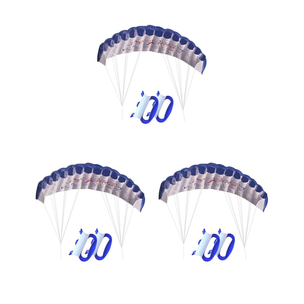 Dual Line Traction Kitesurfing Stunt Trainer Latawiec Parafoil Parachute Blue