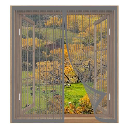 Moustiquaire fenetre magnetique 117x130 rideau porte sans percer