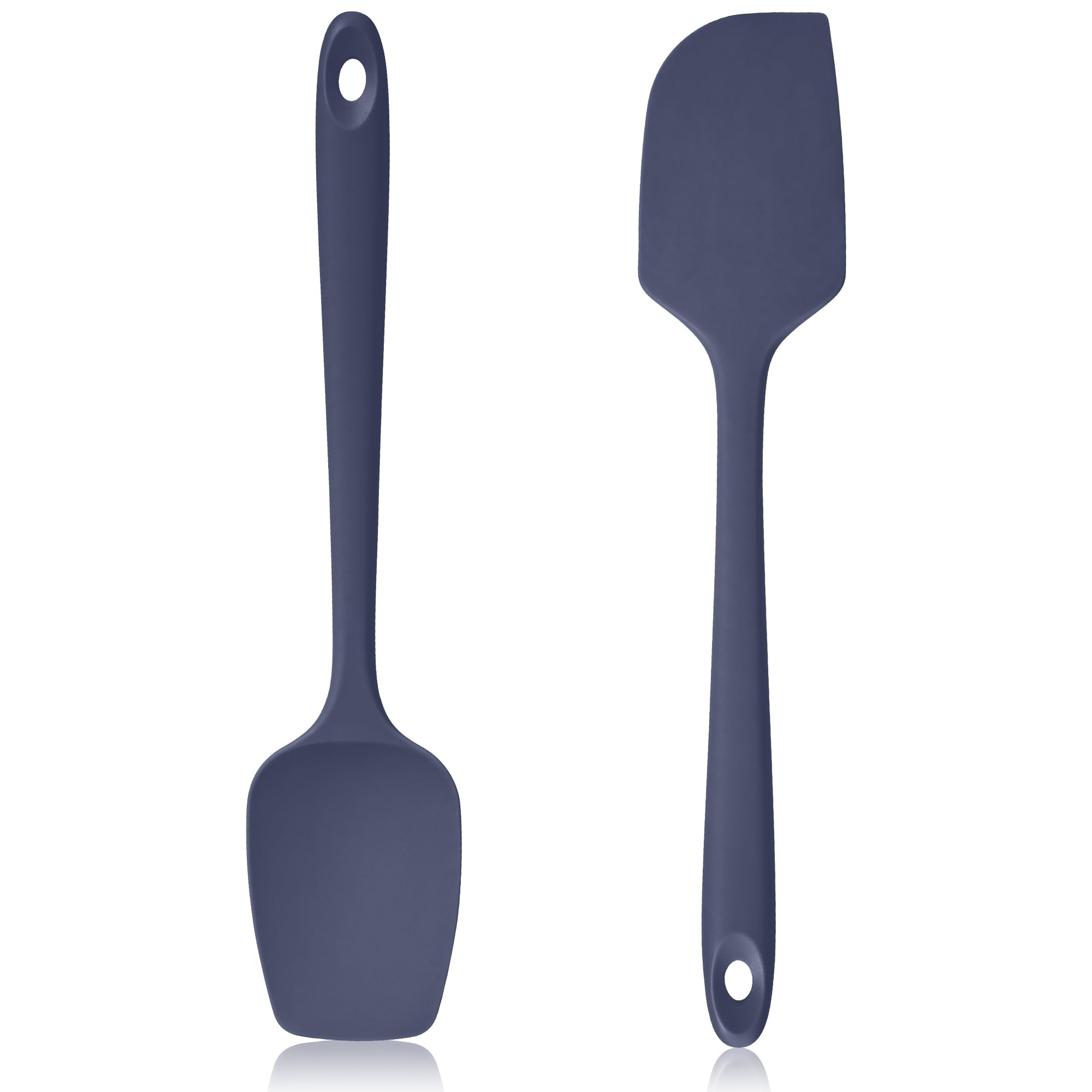 315°C Resistente al Calor 2 Lengua Silicona Cocina, Azul Abismo | Sin Bpa Platino Grado Alimenticio Espatulas Profesional, Flexible Lengua de Gato Para Cocinar Pastelera Reposteria Hornear