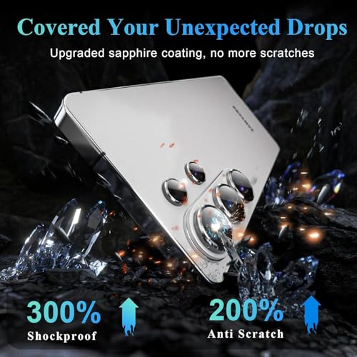 Image of Galaxy S26 Ultra Camera Protector, 9H Tempered Glass Lens Screen Protector with Metal Ring Decoration, Strong Adhesive Camera Lens Cover for Samsung Galaxy S26 Ultra-SILVER