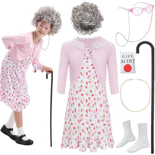 Disfraz de abuela para niñas 5-7 años miniatura 1