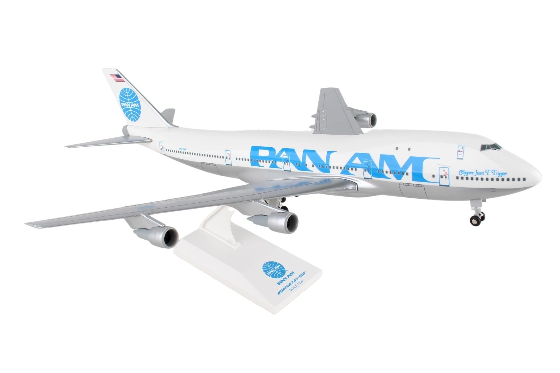 昭和ろく‼️ＰＡＮＡＭ／Ｂ７４７－１２１ヘルパ製１／２００スケール(プラ製) Amazon | SKYMARKS 1/200 パンアメリカン航空 PAN AM B747-100 JUAN