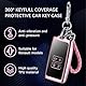 JIZZU Autoschlüssel Hülle für Renault, 4 Tasten Keyless Smart TPU Schlüsselhülle mit Schlüsselanhänger, TPU Smart Key Case, Renault-Schutzhülle für Autoschlüssel-Rosa