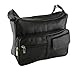 Women's Genuine Leather Cross Body Shoulder Strap Organizer Purse (One Size, Black)