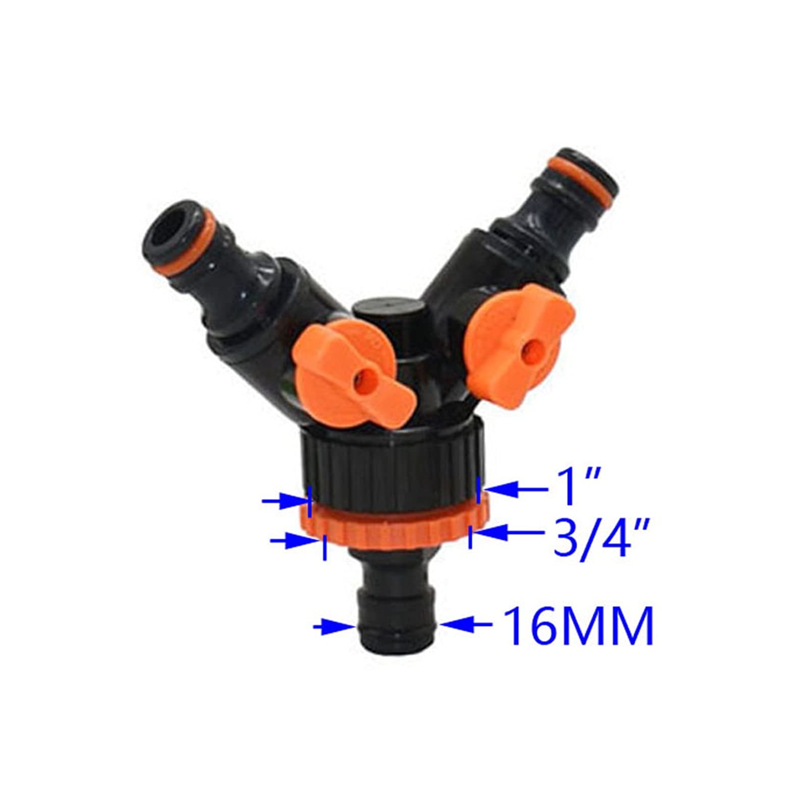 Conector de manguera 10 piezas de grifo de jardín de 2 puertos Desviador de manguera Y Rosca interna for válvula de riego 1/2 3/4 a 5/8 1/4 "Conector rápido for manguera de agua
