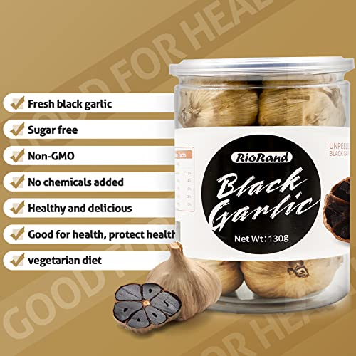 RioRand Black Garlic 130g Whole Black Garlic Aged for Full 90 Days Black Garlic Jar 0.28 Pounds - Image 7