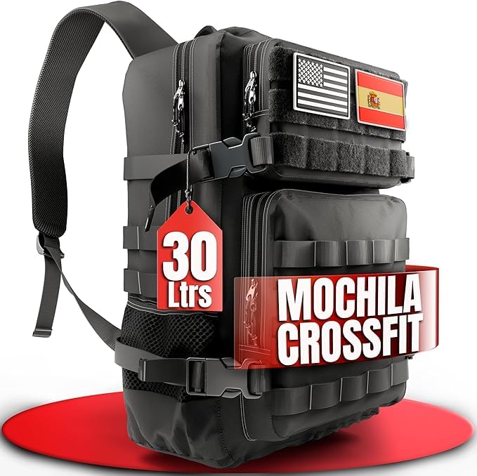 Netiners - Mochila Crossfit hombre Militar 30L | Ideal para Gimnasio, Cabina Viaje,Camping, Mochila Táctica | Carga pesada, Bolsillo Interno | Mochila Supervivenvia y Montañismo