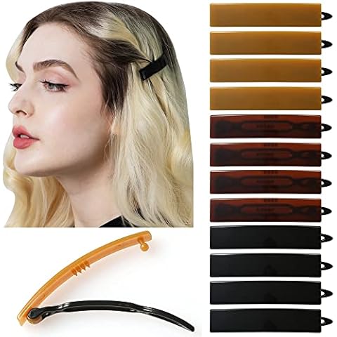 AURORA PIN 12pcs Hair Barrettes Set for Women and Girls, Hair Clips for Thick Thin Fine Hair, Non-metal Hair Accessories, Non-Slip Grip Handmade Snap Hairpin, BPA Free Cover