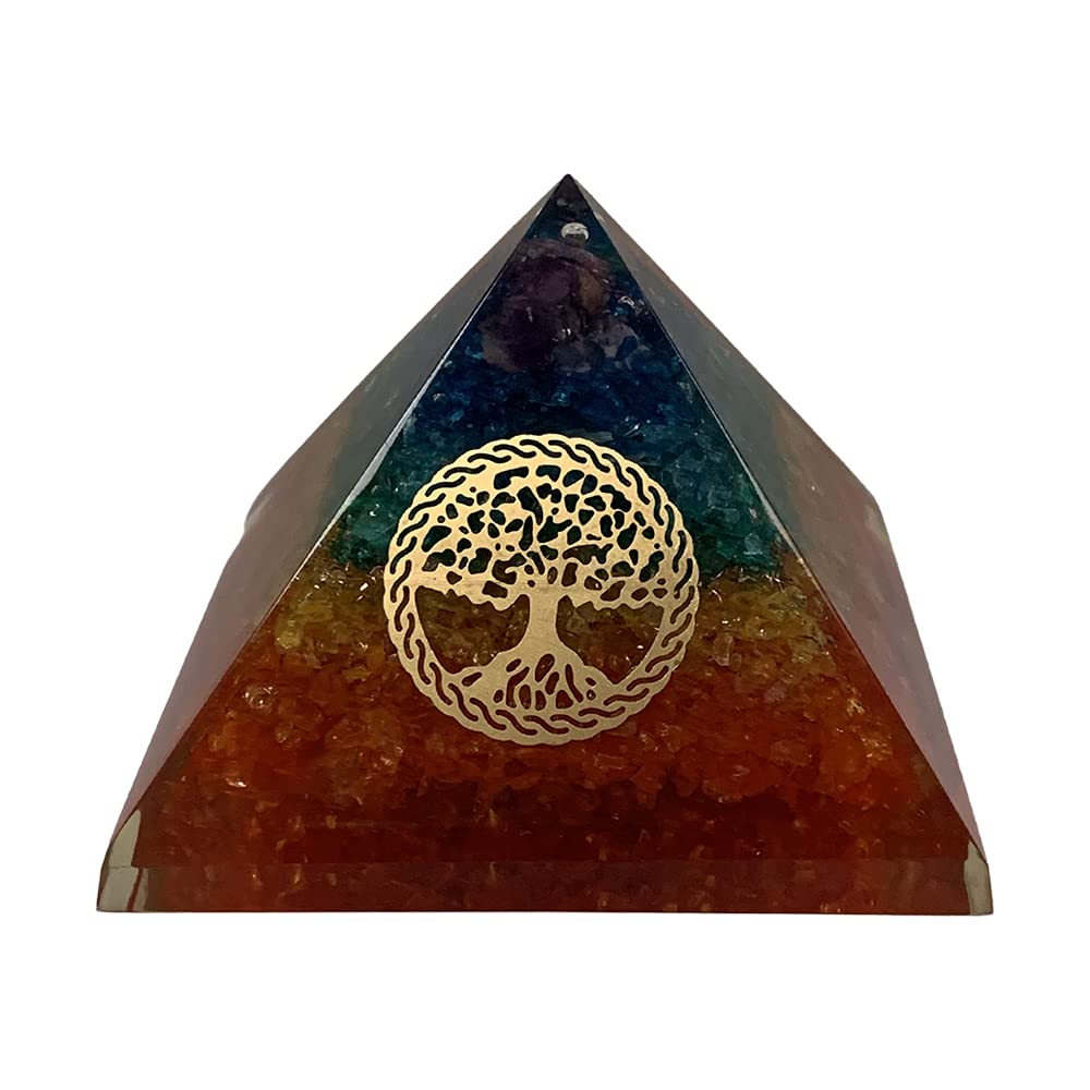 VIE Naturals Chakra Orgone Tree of Life Pyramid, 7.5cm, One