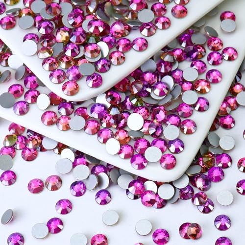 Image of Flatback Crystal Rhinestones Round Gems for Nail Art and Craft Clothes Glue Fix, Gold Rose (1.5-1.7mm) SS4 /1440PCS