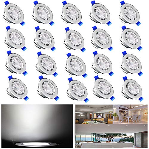 Preisvergleich Produktbild HENGMEI 20X3W Spot Einbauleuchte LED Strahler Deckenstrahler Einbauspot Einbaustrahler Deckeneinbauleuchte Deckenspot (20X3W, Kaltweiß)