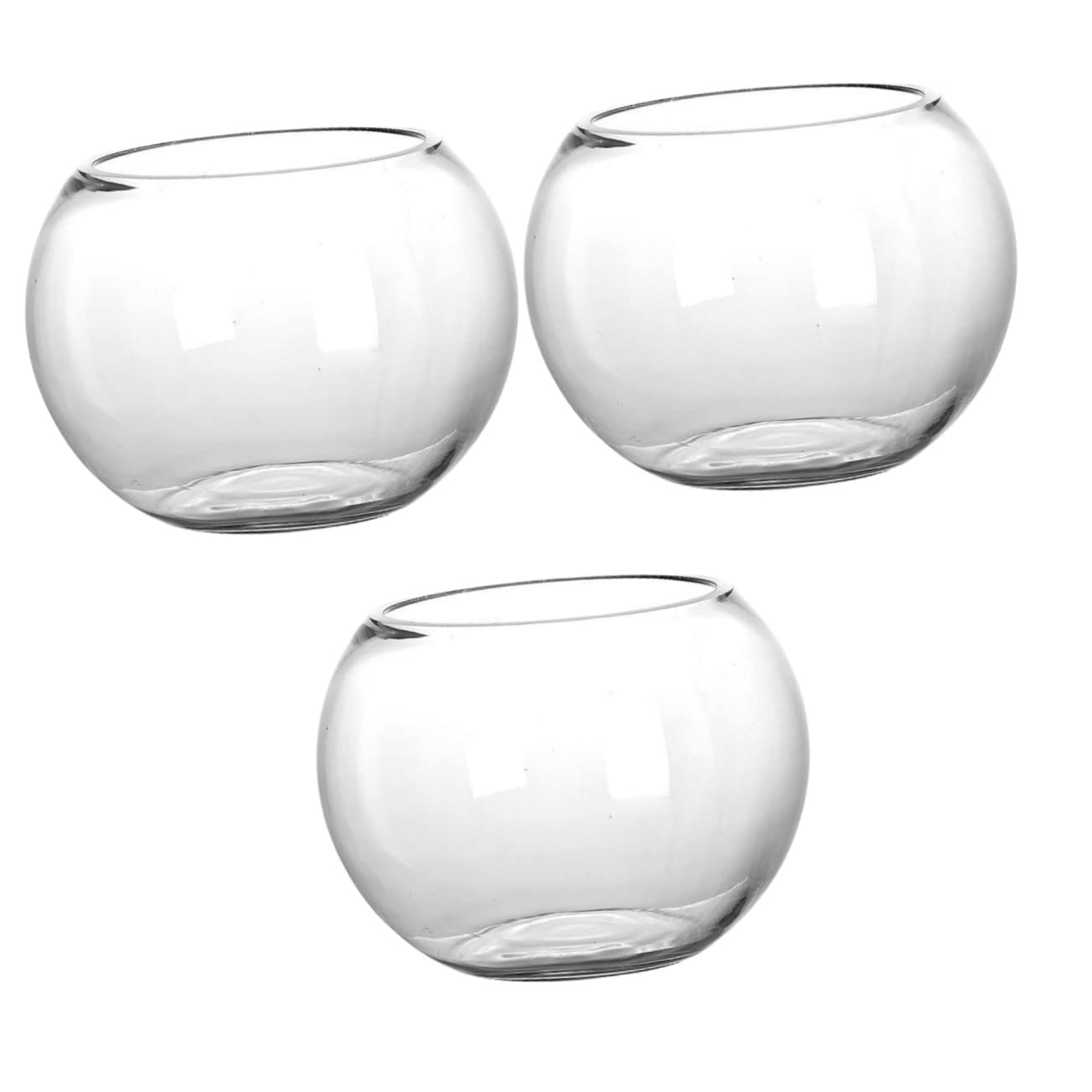 YARNOW 3 Piezas Pecera De Cristal Pecera Redonda con Tapa Pecera para Escritorio Pequeña Pecera Cilindros para Decoración De Pecera Casera Soporte De Pecera Lápiz De Color Vidrio Oficina