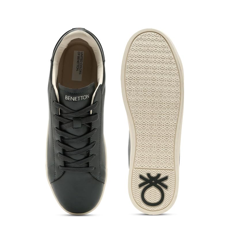 Image of United Colors of Benetton Mens United Colors of Benetton Solid Lace-up Classic Leather Finish Sneakers Sneaker