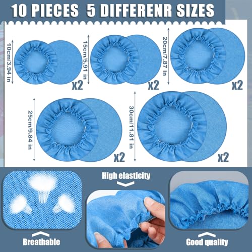 Couvercles réutilisables en tissu extensible pour conserver fraîcheur restes saladiers style bleu - 7
