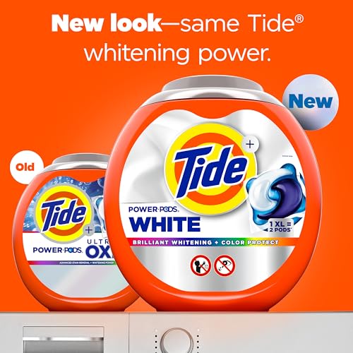 Tide Power PODS White Laundry Detergent Pacs, 63 Count, Brilliant Whitening + Color Protect - image 2
