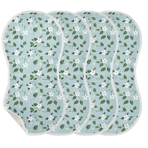 Small Flowers Cotton Baby Muslin Burp Cloths Easy Care Milk Spit Up Cloth for boy and Girl Set of 2, 22x11in3