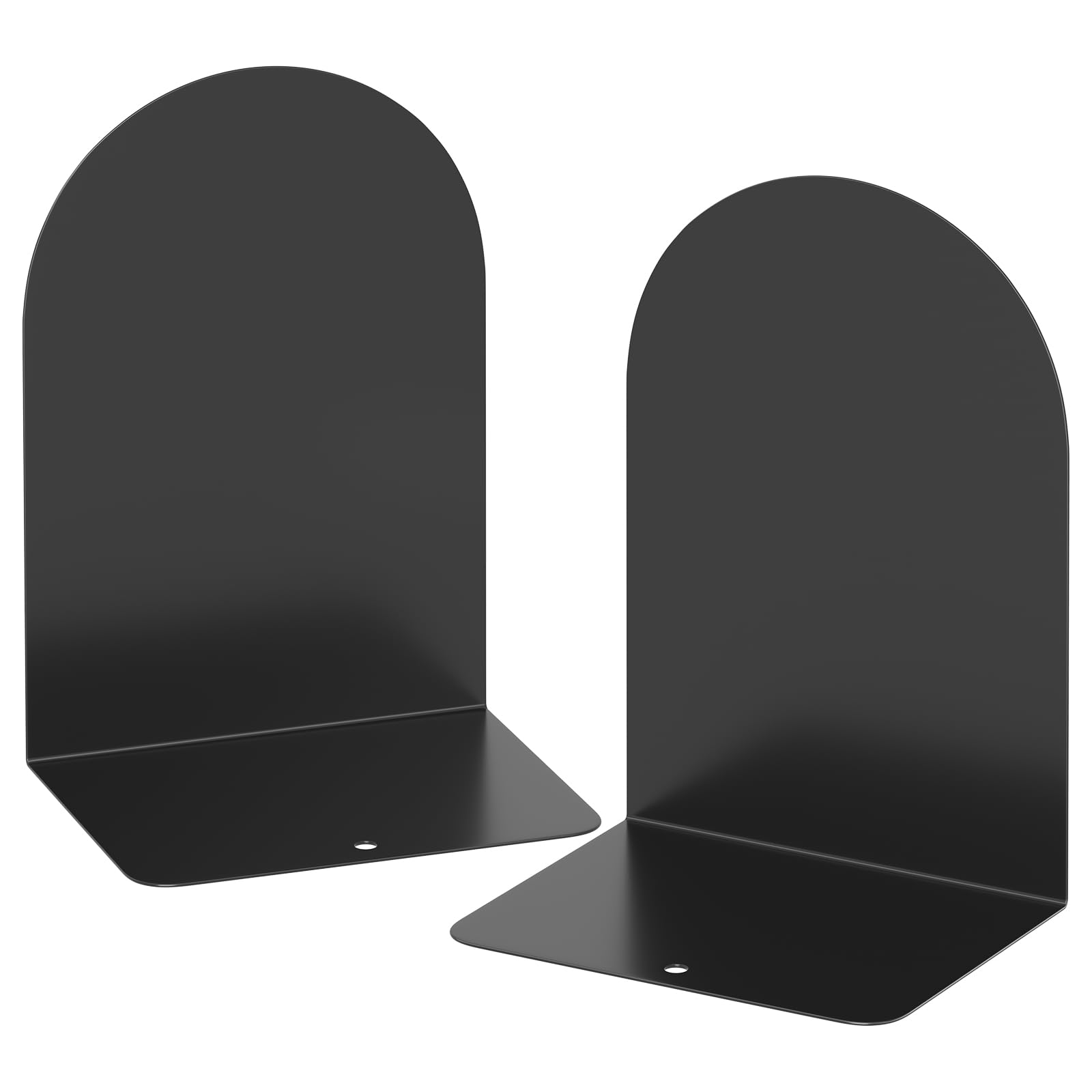 ALOTCHE Bookends 1 Pair, Metal Round Bookends for Shelves, Book Ends for Desk, Book End to Hold Books, Book Stopper, Black Bookend for Home Office
