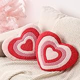 Bunny Chorus Valentines Day Decor: 2pcs Ultra Soft Heart Swirl Throw Pillows, Teddy Fleece Stuffed Plush Cushions Valentines Pillows, Valentines Decor Home Decor for Bedroom, Living Room, Sofa, Couch