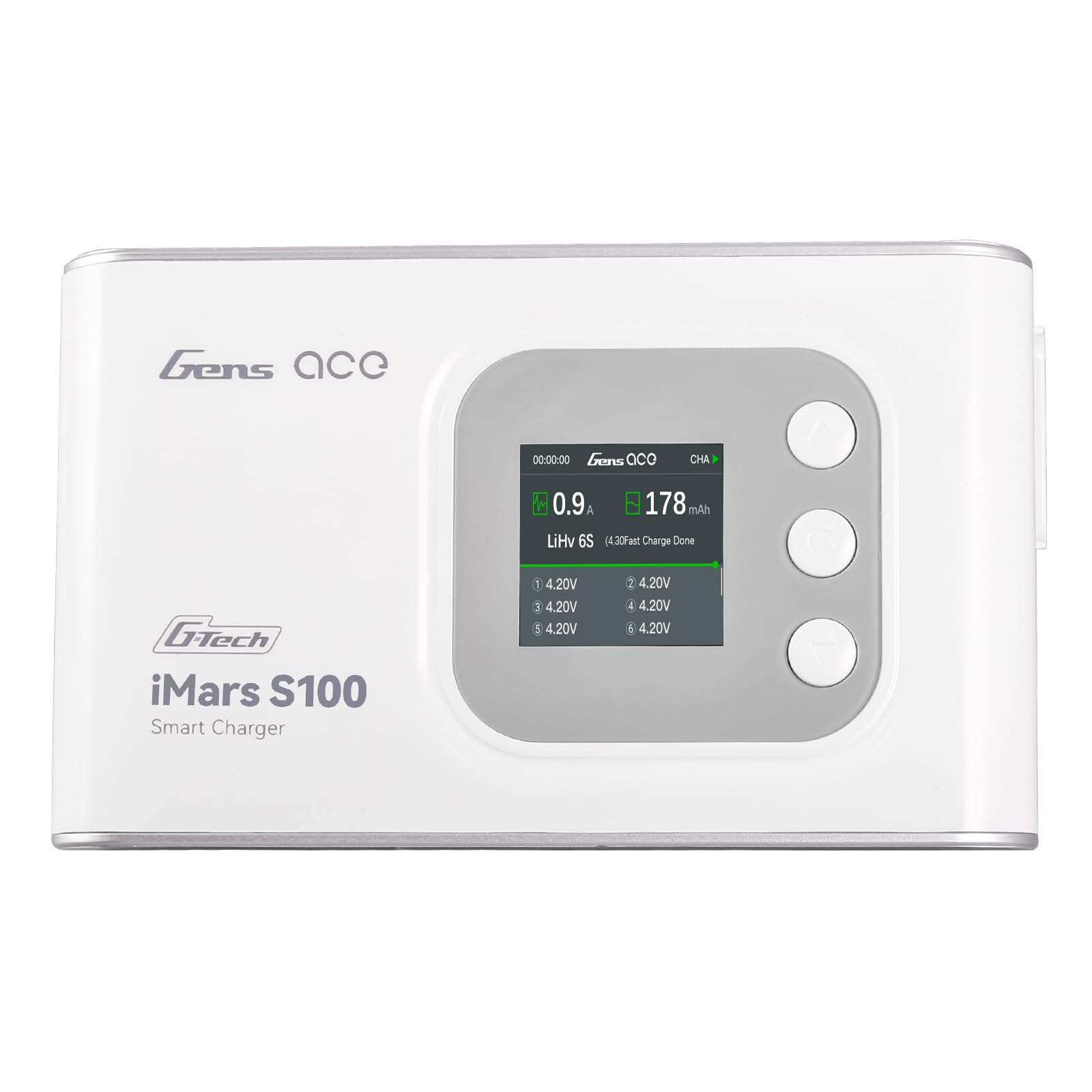 GensAce Imars S100 Balance zestaw akumulatorów 100 W, 10 A, ładowarka do akumulatora, z wtyczką Deans T XT60 EC3 EC5 do akumulatorów RC (kolor biały)