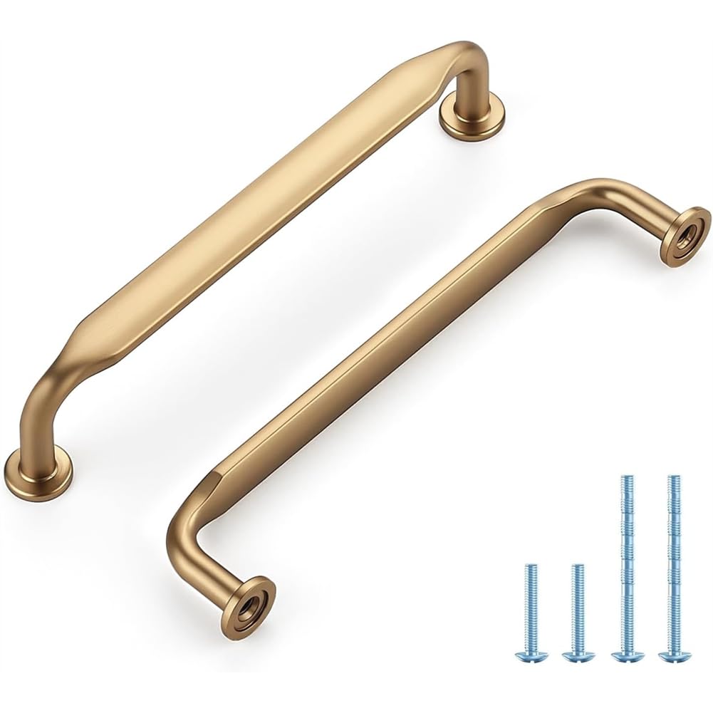 Jnchdghwa Gold Solid Zinc Alloy 5 Inch Champagne Bronze Cabinet Handles 10-Pack Pulls For Kitchen, Bathroom, Dresser& Closet Cabinets