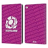 Sistema de cierre magnético Head Case Designs Licenciado Oficialmente Scotland Rugby Logotipo Morado Gráficos Carcasa de Cuero Tipo Libro Compatible con Apple iPad Air 2 (2014)