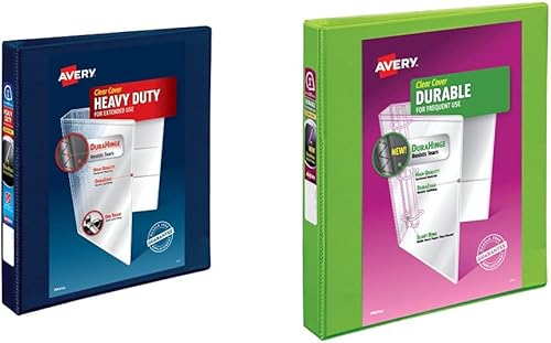Avery Carpeta de 3 anillos de alta resistencia View con anillo EZD One Touch de 1 pulgada, capacidad para papel de 8.5 x 11 pulgadas, 1 carpeta azul