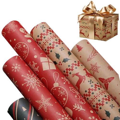 Lot de papier de Noël parfait au pied du sapin pour les paquets de la famille