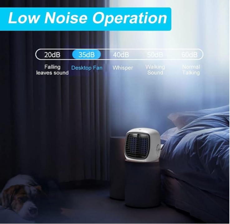 Raffreddatore d'aria portatile e umidificatore, raffreddamento ad alta efficienza energetica con funzione nebulizzatore per uso personale in casa o in ufficio