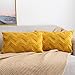 Yamonic Lot de 2 Housses de Coussins en Laine Artificielle et Velvet,Douce Peluche Décorative Taie d'oreiller avec Motif Ondulé,Jaune Moutarde Housse de Coussin pour Canapé, 30x50CM