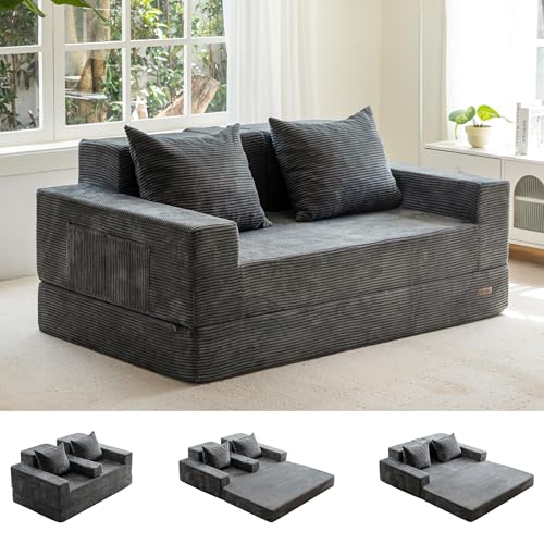 MAXYOYO Cama Sofá Plegable de Pana, Sillón Reclinable...