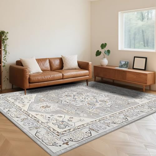 RUGMRZ Alfombras Habitacion Lavable Lavadora 130X190cm,Pelo Corto Tradición Retro Azulpara Salón,Comedor,Pasillo