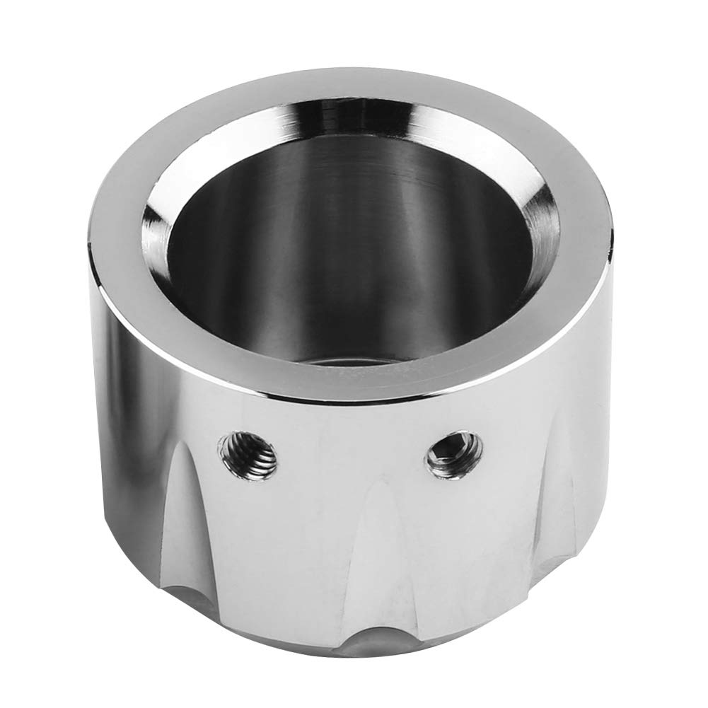 2 Pièces CNC Aluminium Moto Essieu Avant Crâne écrou Boulon Couvercle Capuchon Harley Essieu Couvre Moto écrou Breakout Couverture Avant 03 Electra Glide Softail Classique(Argent électrolytique)