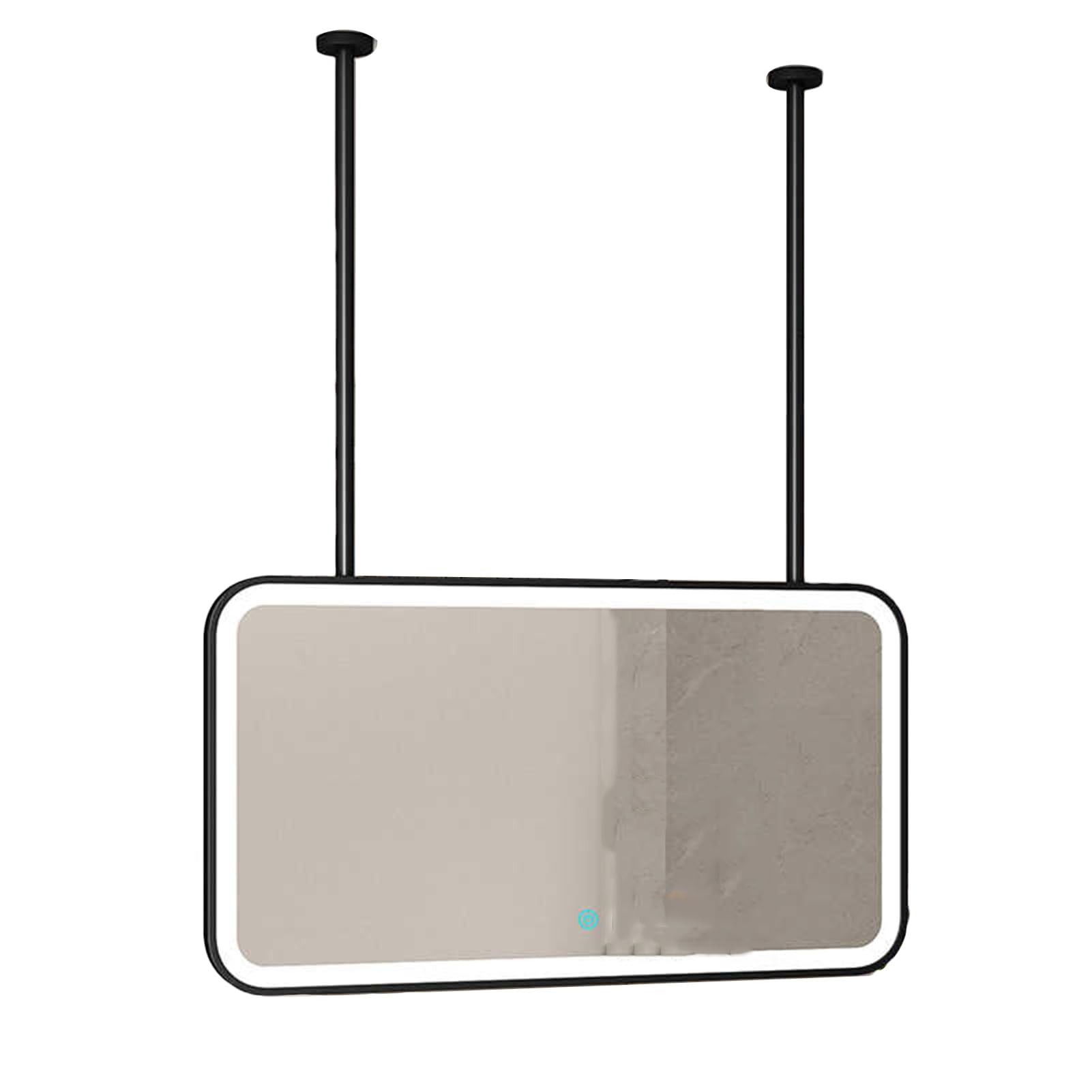 MESOVFCA Rectangular Bathroom Mirror with LED Lighting and Dimmable in 3 Colors, Suitable for Entryways, Cloakrooms, Home Decor(Black,100x50cm)