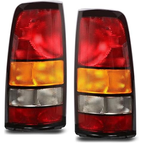 Nakuuly Tail Lights Compatible With 1999-2002 Chevy Silverado 1999-2006 GMC Sierra 1500 2500 3500 1500 HD 2500HD Driver and Passenger Side Taillights Rear Lamp without Bulb (Black Border) Cover