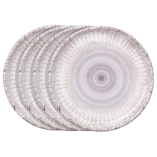 Image of Golden Fish Melamine Dinner Plates Set of 6 for Serving - Full Size, Curved, Vintage Design, Break Resistant for Home, Kitchen, Restaurant, Party (11 inch)