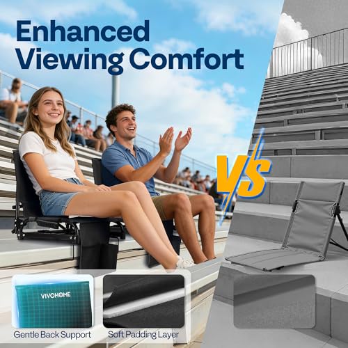 Image of VIVOHOME Ultra-Compact Folding Stadium Seats with Back Support
