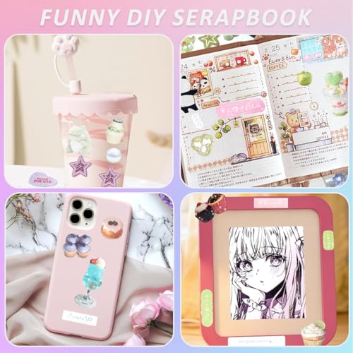 Image of 45-Sheet Japanese Sticker Book with 800+ Kawaii Manga, Retro Aesthetic Scrapbook and Journal Stickers for Planners, DIY Crafts, Kids Scrapbooking and Creative Decoration (#F)