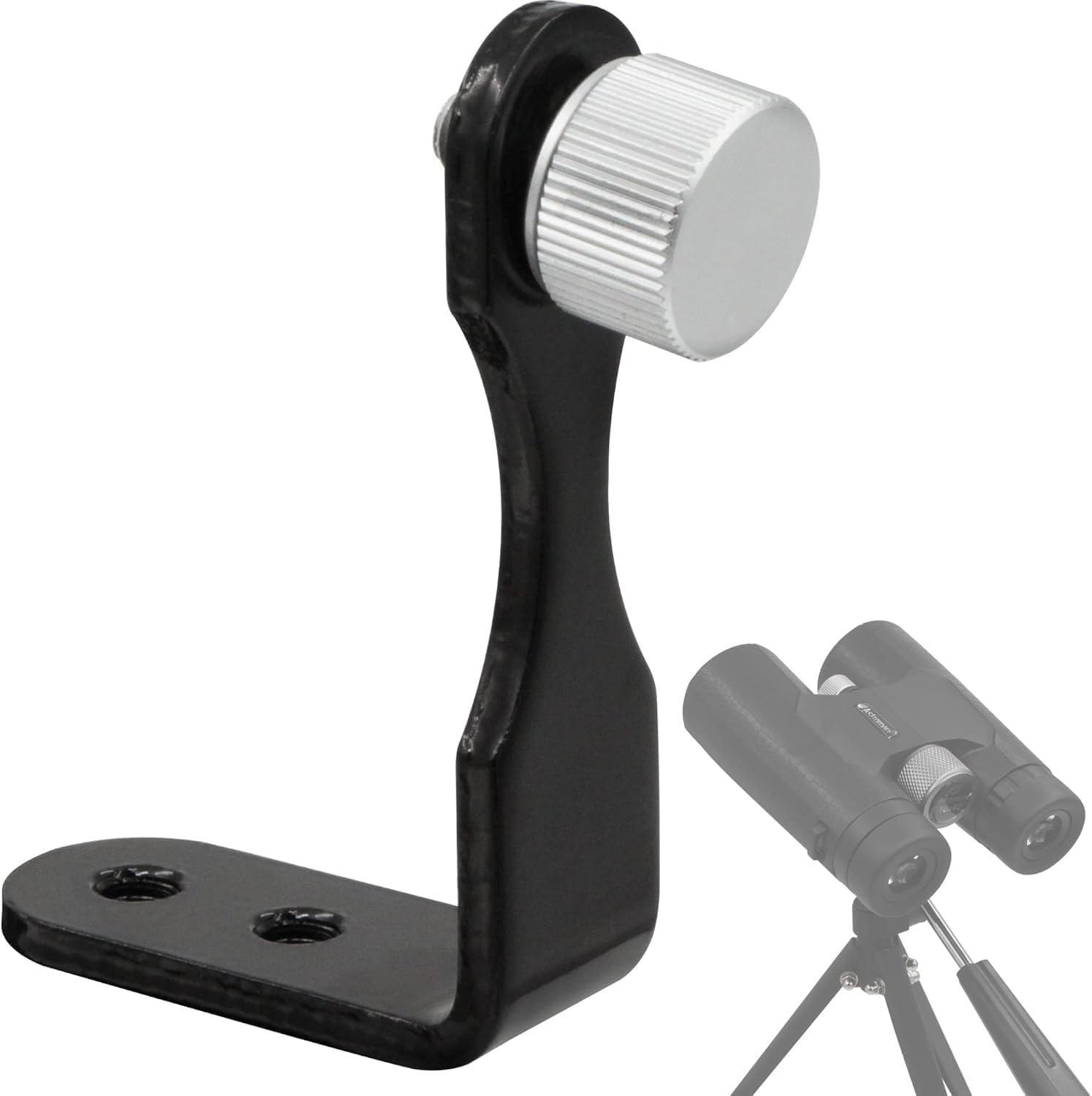 L-Type Metal Binocular Fixed Bracket Tripod Adapter Mount Holder Tripod Bracket for Travel and Hiking, Bird Watching, Sports Events, Theater and Concert
