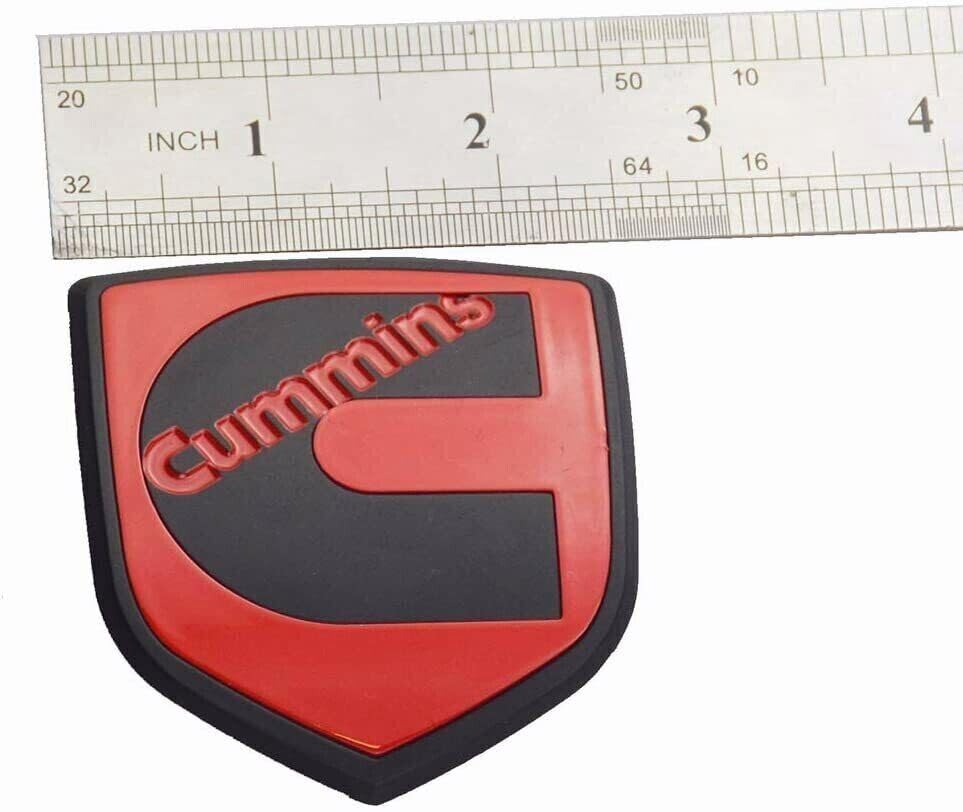 Image of 1Pcs Compatible with Head Front Cummin Emblem 3D Badge Nameplate Replacement for 3rd gen 03-09 Cummin (Red)